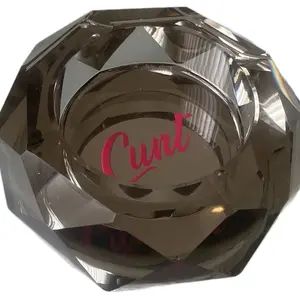 black crystal ashtray