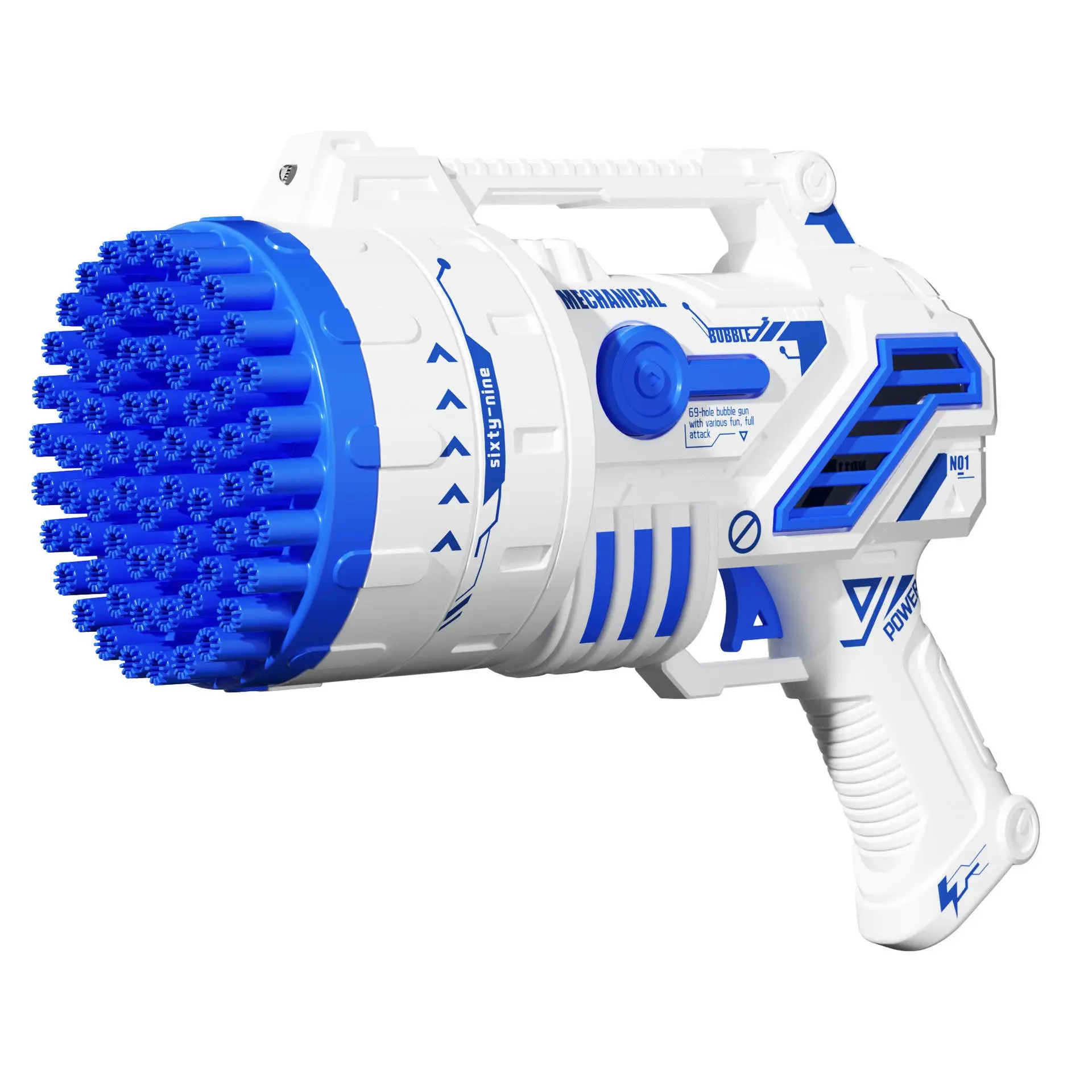 69-Hole Magic Powder Bubble Gun, Automatic Bubble Maker, Outdoor Bubble Machine, Colorful LED Lights, Outdoor Toy for Kids Aged 3+, Perfect Gift