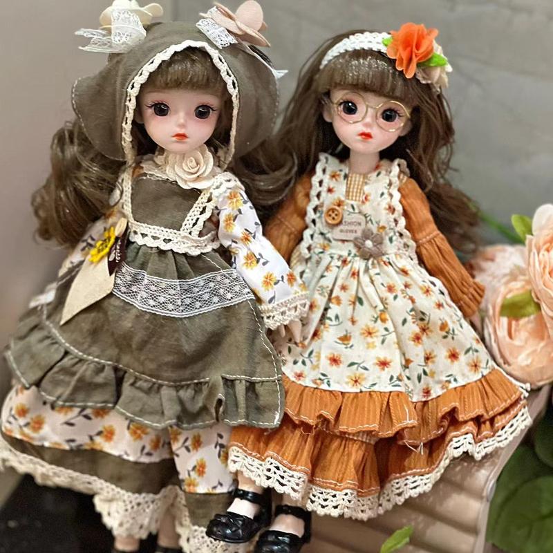 30cm Bjd Doll DIY Toys With Clothes Long Hair High Heel Princess Dress Up Doll Baby Girl  3D Eyes Beautiful Princess Accessories