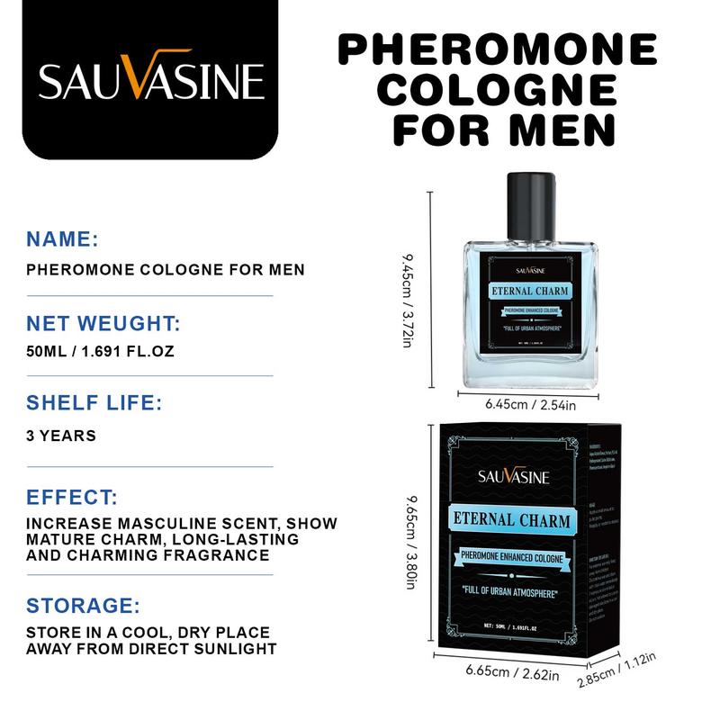 3.4 Fl oz SAUVASINE ETERNAL CHARM Cologne for Men, Pheromone Cologne for Men,Perfume Para Hombre, Men's Aftershave Scent with Elegant Blend Formula Invigorating Fragrances