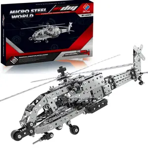 567pcs Metal Self-Assembly Helicopter Building Toy, Suitable for Kids Aged 8+, Enhances Hand-Eye Coordination, Stem Education Game