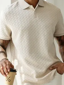 Trendy Men's Polo Shirt, Fashionable Design, Outdoor Sports and Streetwear, Slight Stretch, Comfortable and Breathable, Summer Essential