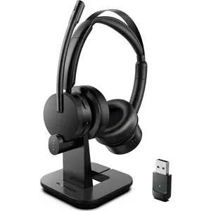 Headset with Mic for Work,  Headset with Microphone for PC, Noise Cancelling Headphones with Mic Mute Button & USB for Call Center/Office///Laptop/Cell Phones/Teams/Zoom