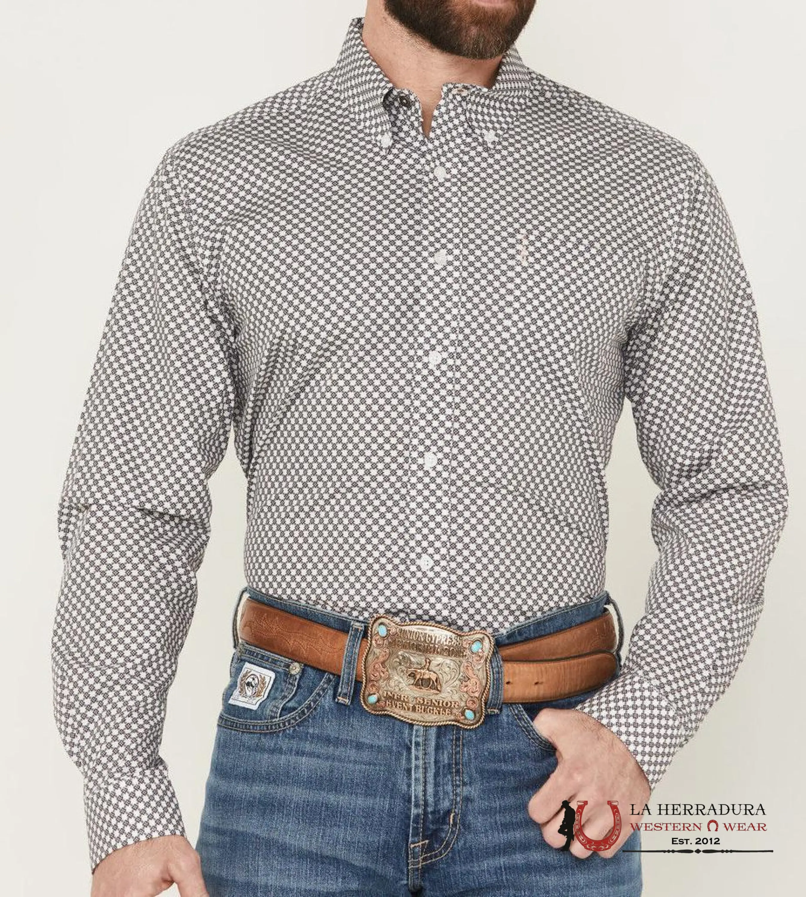 CINCH MENS WHITE MODERN LONG SLEEVE SHIRT MTW1347129