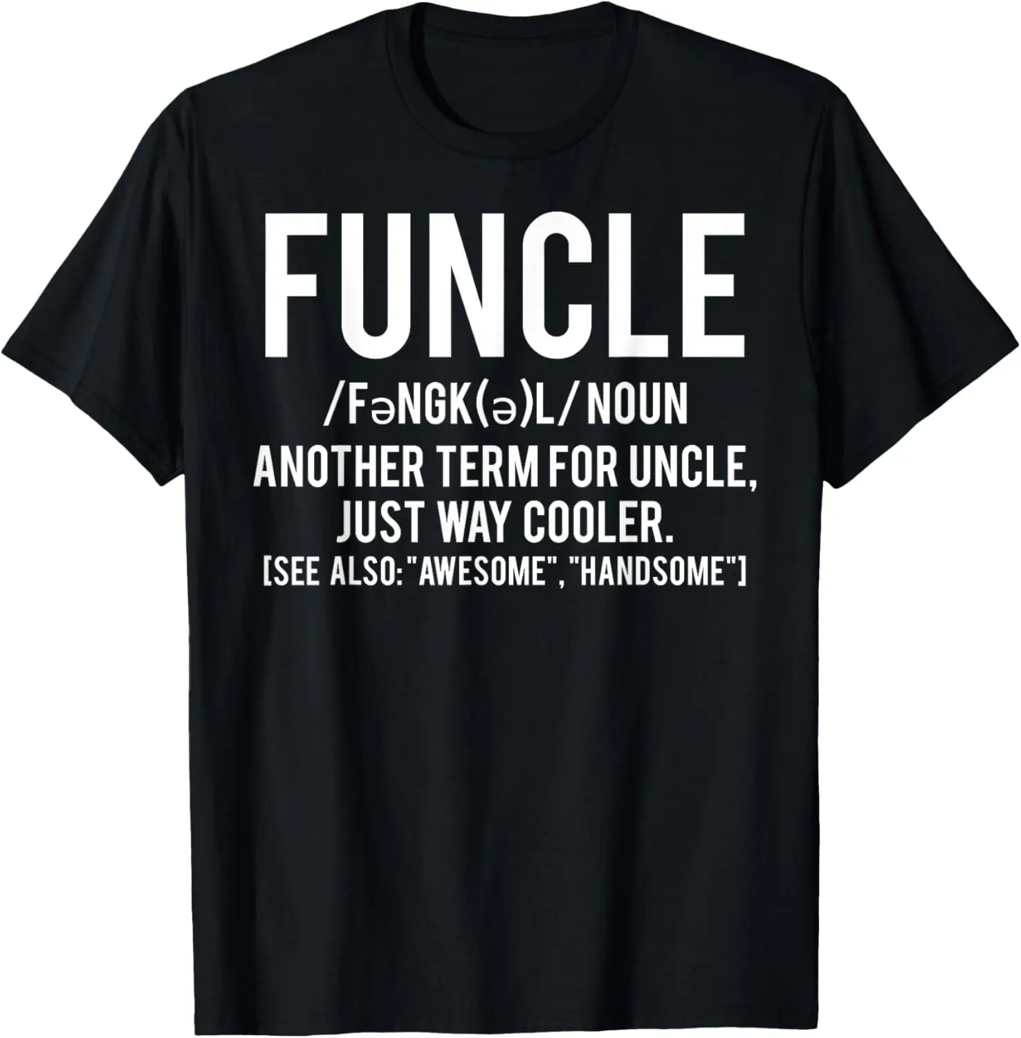 Men's Funcle Definition Graphic T-Shirt, Funny Distressed Cotton Streetwear Tee, Casual Short Sleeve Gift for Uncles, Shortsleeve