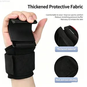 Weight Lifting Hook Wrist Support, Heavy Duty Gym Hand Grips with Wrist Wraps, Reinforced Pull Up Assist Hooks for Strength Training & Deadlifts