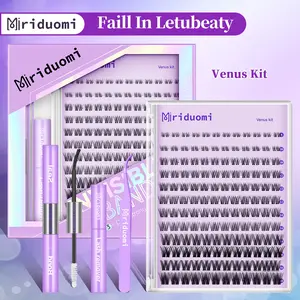 Summer Natural Look Lash Clusters Extensions Set, Volume False Eyelashes & Eyelash Tweezers & Eyelash Glue & Lash Remover, Professional Makeup Accessories for Women, Back To School Lashes Extension Kit, Individual Lash Kit