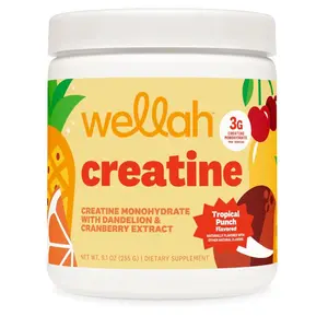 Wellah Creatine for Women - Creatine Monohydrate with Dandelion & Cranberry Extract (50 Servings, Tropical Punch)