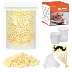 Nose & Ear Hair Wax Kit for Men & Women, 100g Wax with 20 Applicators, Safe Home Grooming Solution for Painless 15-20 Time Usage