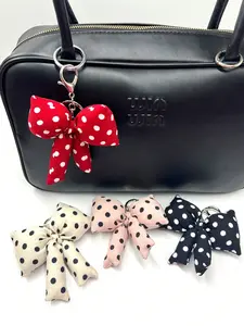 New Fashion Elegant Polka Dot Bow Bag Charm, Creative Multicolor Small Accessory DIY Bag Pendant, Casual Style All Seasons, Stylish Playful Charm