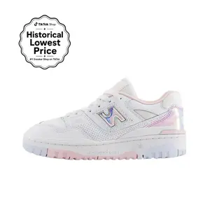 New Balance 550 Iridescent White Rose Sugar Youth / Women’s Perfect Daily Comfort Casual Fashion Footwear Walking Lifestyle Sneakers Shoe Girl