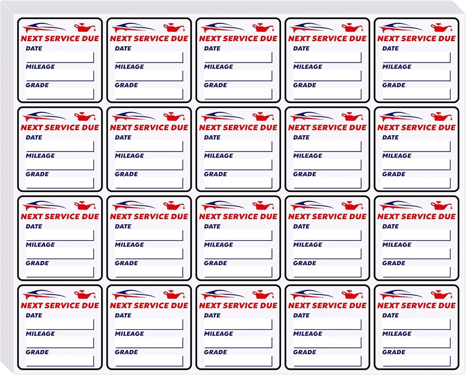 500 count Oil Change Stickers Oil Service Reminder Next Service Due Reminder Sticker Easy-Peel with No   Sticker  Clear Stock-Windshield Stickers 2 x 2 inch