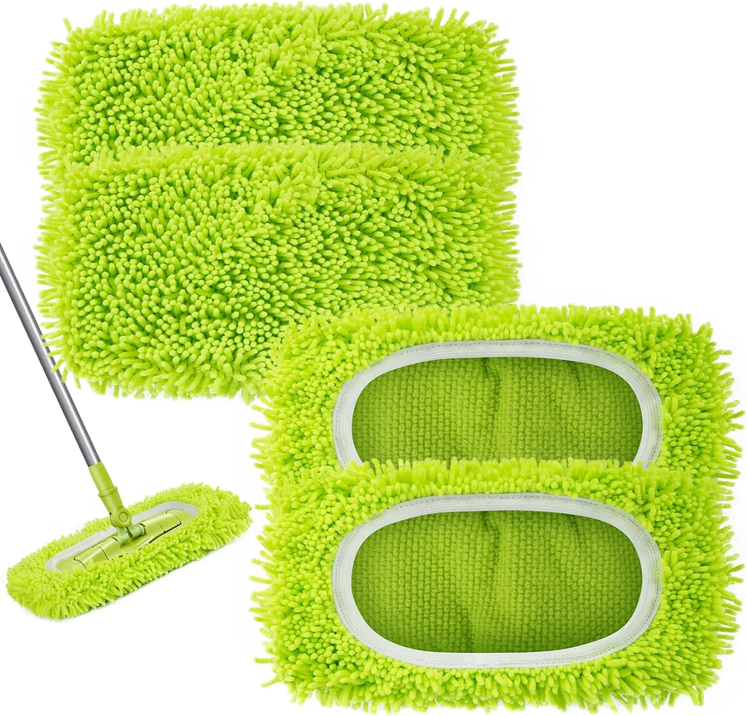Swiffer Reusable Dry Sweeping Cloths Microfiber Wet Mop Pads 4PCS for Hardwood Surface Floor Cleaning Compatible with Swiffer Sweeper Mop