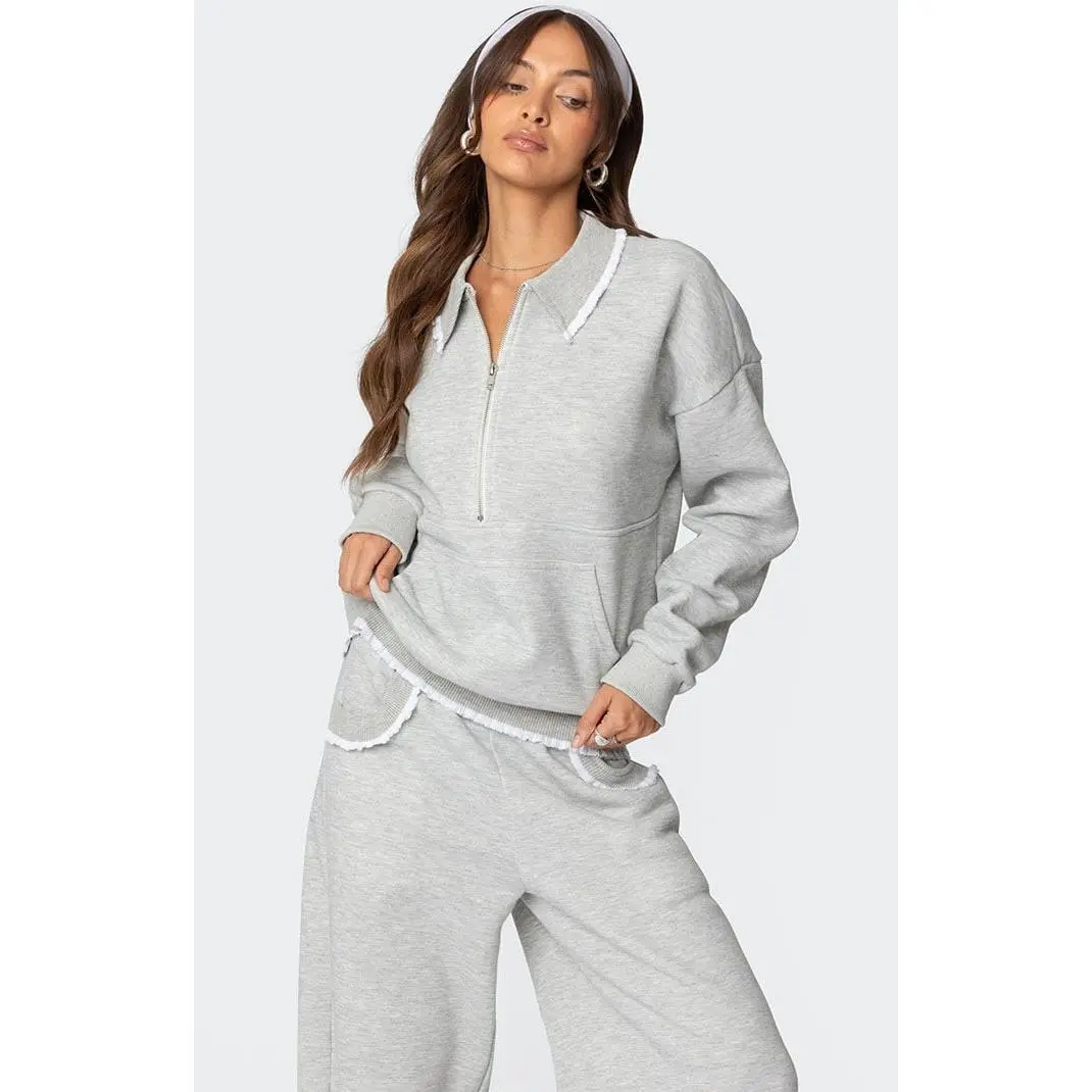 Edikted Women's Ashtin Ruffle Trim Sweatshirt