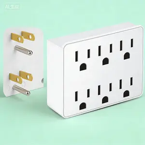 6-Outlet Surge Protector Power Strip, ETL Listed 15A 125V 1875W, Wall Plug Adapter with 3 Prong Grounded Outlets, Quick Install Multi Plug Extender, White Electrical Outlet Tap for Home Office