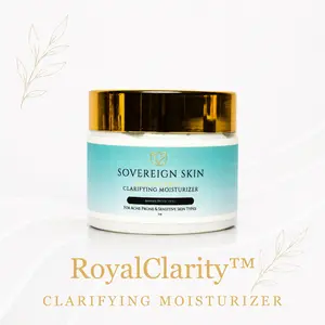 Sovereign Skin RoyalClarity Clarifying Moisturizer - Lightweight Daily Face Cream for Oily, Combination & Acne-Prone Skin, Hydrating Moisture Barrier Support, Oil-Balancing Formula with Licorice Root, Aloe, Turmeric & Gotu Kola