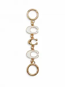 Bag Charm Extender Chain, Triple Letter C Purse Strap Extension, Gold Plated White Enamel with Double Clasp, Detachable Decorative Strap for Handbag Backpack Keychain, for Women Y2K Lovers