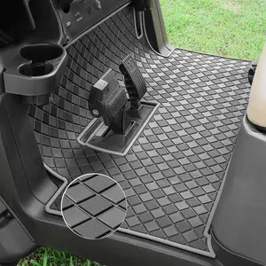 8mm Heavy Duty Rubber Golf Cart Floor Mat,Upgraded Full Coverage Liner for Club  Precedent 2004-2025,Onward&Tempo 2017-2025,Villager & V4L 2019-2025,Non-Slip Textured,Grey Trim
