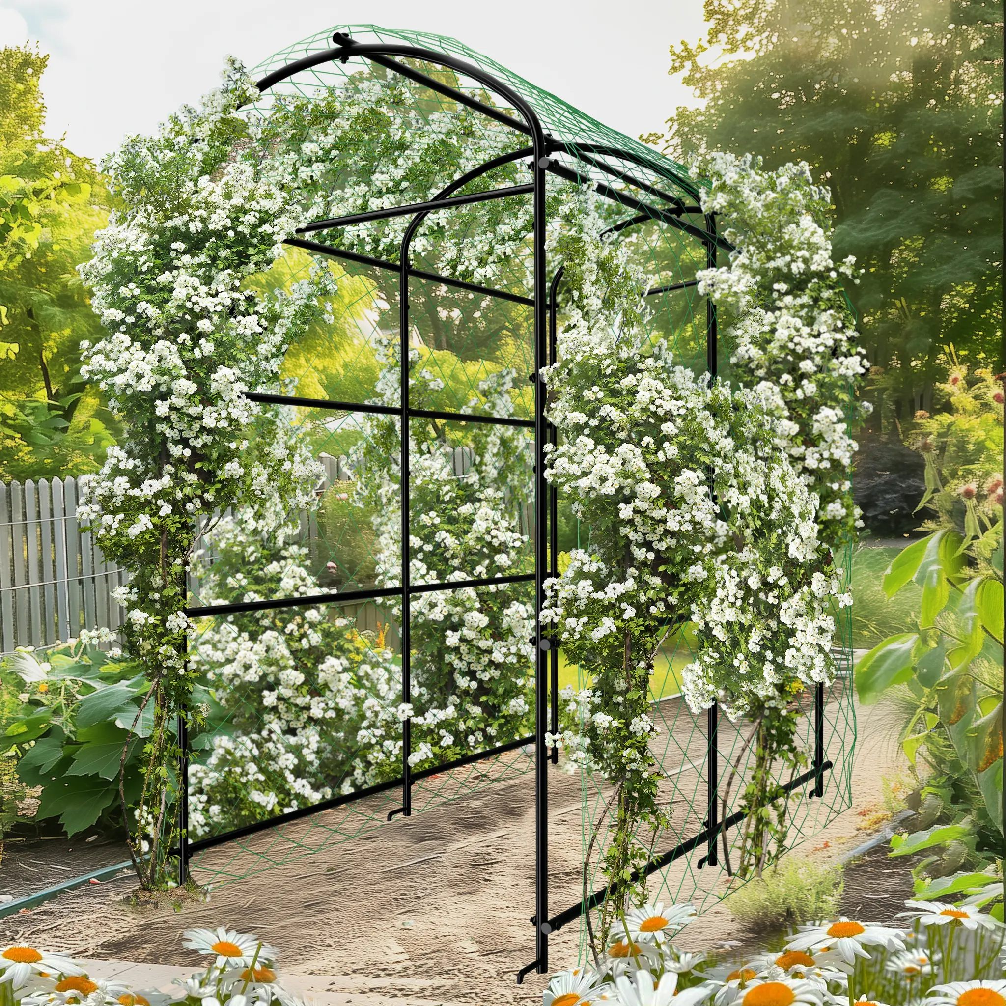 U-Shaped Garden Trellis for Raised Bed Arch Climbing Plants Vines Support  Frame - TikTok Shop