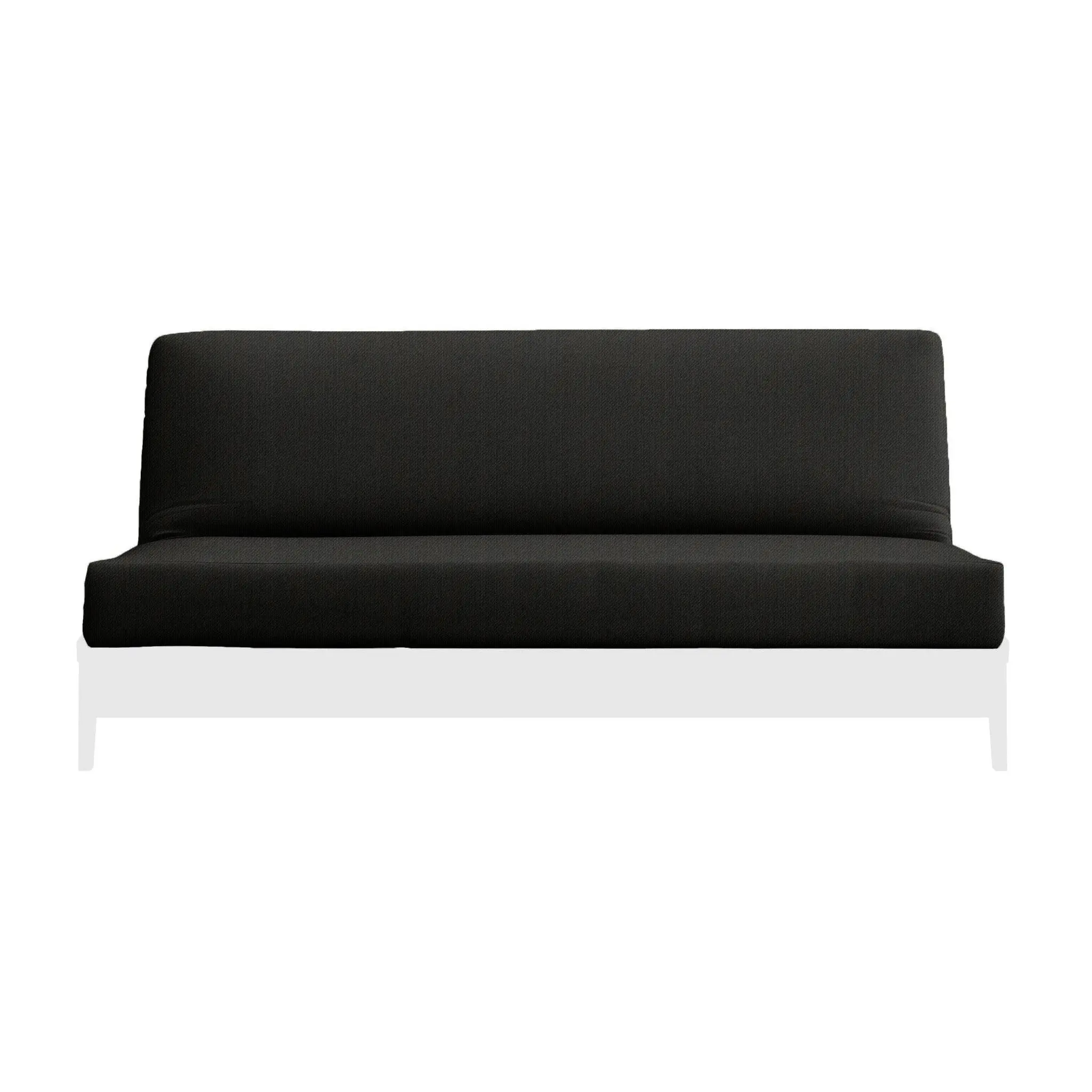Natural 100% Cotton Fabric Futon Mattress Cover - Black