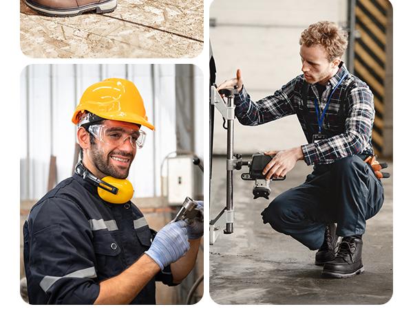 NORTIV 8 Waterproof Moc Toe Work Boots for Men Steel Toe Comfortable Leather Boots