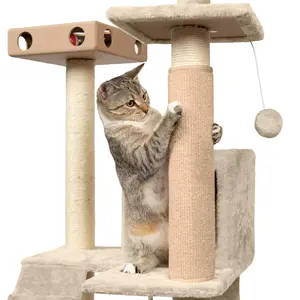 Household daily necessities Furhaven Wrap Around Scratching Post Cover for Indoor Cats, Fits Posts Up to 3.5" Diameter, Durable & Less Mess - Tiger Tough Carpet Scratch Mat - Cream, Small