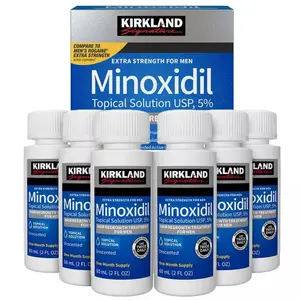 Kirkland Signature Minoxidil 5% Hair Regrowth Treatment for Men, Extra Strength Liquid Topical Solution for Hair Loss & Thinning Hair, Clinically Proven Hair Growth Treatment..