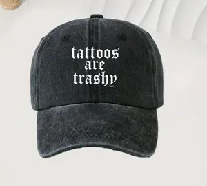 Gothic Letter Baseball Cap - Retro Washed Vintage Style Adjustable Snapback, 100% Unisex Hat for Outdoor Sports & Casual Wear, All-Season Comfort, Breathable Fabric