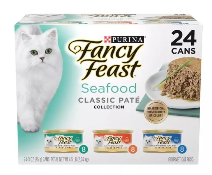 Fancy Feast Classic Seafood Feast Wet Cat Food Variety Pack, 3-oz Cans, 24-Count Pack