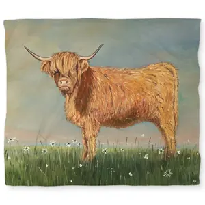 360 stand King Size Duvet Cover - Unique Animal Print Daisy the Highland Cow, Microfiber Fabric, Soft Texture, White Back, Bedroom Bedding Set, Farmhouse Vibe, Rustic Charm Home Decor, Warmth & Whimsy, Graphic Duvet Covers