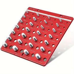 Thread Checker, Professional Nut and Bolt Thread Checker with 28 Sizes, Accurate Thread Gauge with Centimeter and Inch Scale on Both Sides