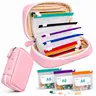 A8 Waterproof Binder Pill Organizer - 14-Pack Color-Coded Airtight Reusable Transparent Pouches (14-Day Daily+Backup), Portable Vitamin & Medical Organizer for Business Trips, College Dorm Home Supplies Storage Box