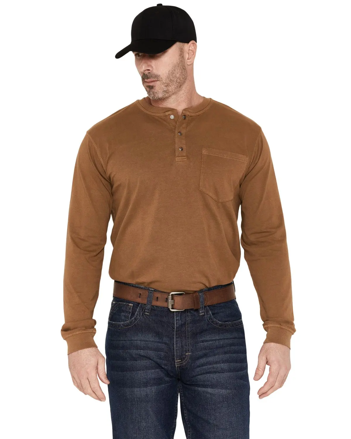 Cody James Men's Men'S Fr Roughneck Solid Long Sleeve Snap Henley Work - Cjfrsp26k1-Khk