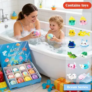 Bath Bombs for Kids withSurpriseSPRINGInside, 12 Pack Kid Bath BombsGift Set,Easter Basket Stuffers for Boys GirlsBubbleBath with Toys Inside Skin Repair, Surprise