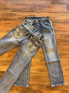 Men western jeans V308 Light Blue