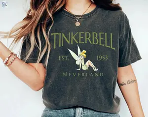 Vintage #TinkerBel Comfort Colors Shirt, #Tinkerbel 1953 Neverland Shirt, Princess Tee, Vacation Outfit Gift Idea