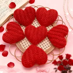 Handmade Knitted Heart Decoration, Valentine's Day Mother's Day Anniversary Gift, Party Home Decor, Ideal Seasonal Present ()