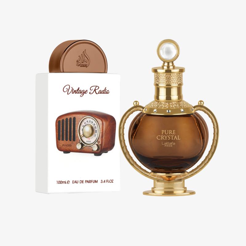 Lattafa Pride Vintage Radio +  Lattafa Pure Crystal (100ml Each)