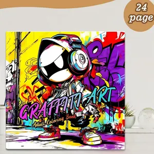 Hot Selling Graffiti Art Coloring Book Thickened Hand Drawing Paper Fill-In Coloring Book, Ideal for Artists & Beginners, Art Sketchbooks