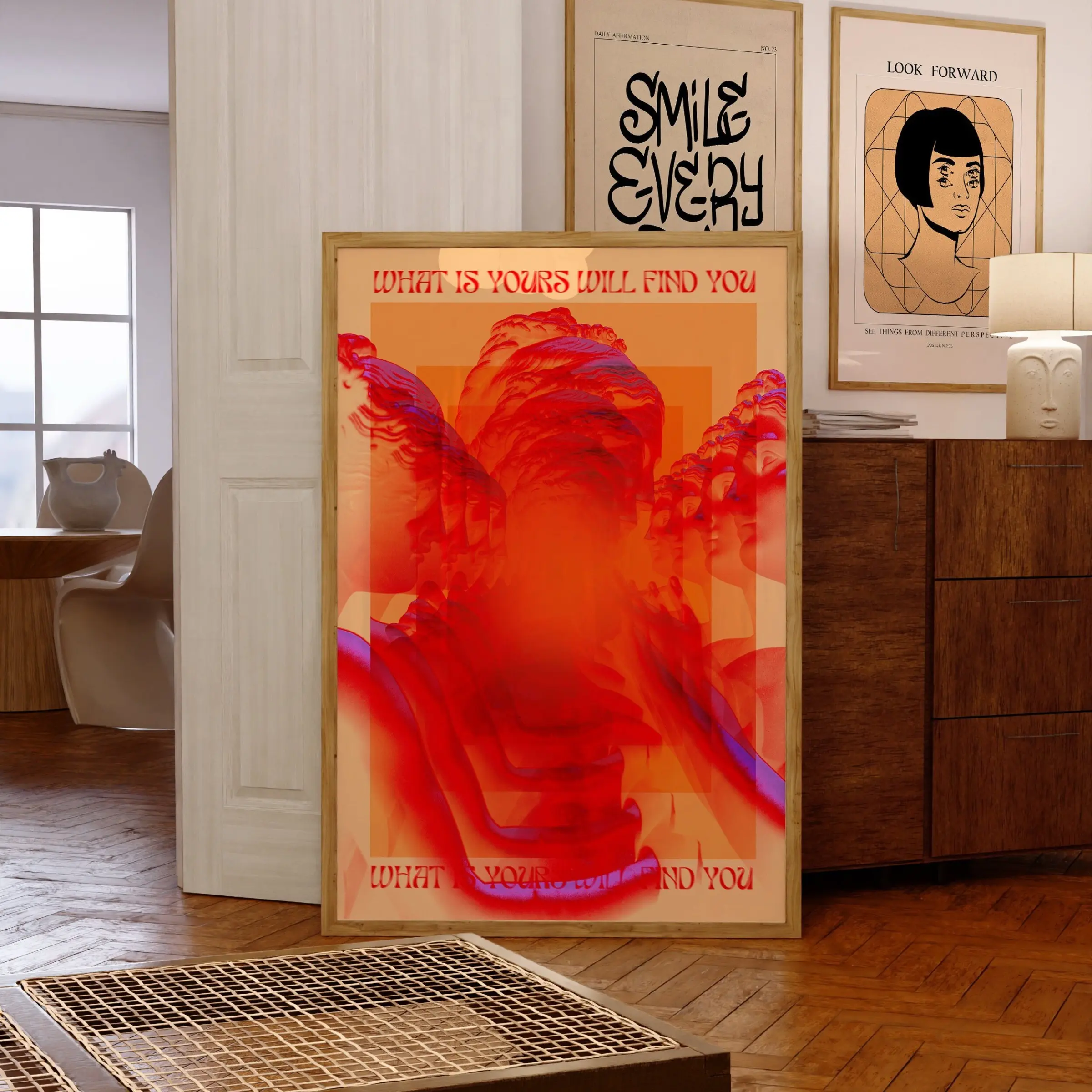 Positive Declaration Poster, 70s Wall Art, Fashionable Hippie Style Print, Vintage Poster, Retro Room Decoration, home wall decor, Eye-Catching Poster, Unique Artwork, Creative Design Print, Above Bed Wall Decor, Cool Wall Art