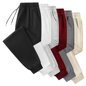 Men's Sports Joggers Elastic Drawstring Waist Ankle Cuffs Solid Color Knitted Fitness Casual Pants for Gym Running Outdoor Sports Daily Wear All Seasons