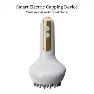 Smart Cupping and Gua Sha Kit 5-in-1 Technology, 9 Intensity Levels with LED Red Light & Suction Modes for Home Body Application