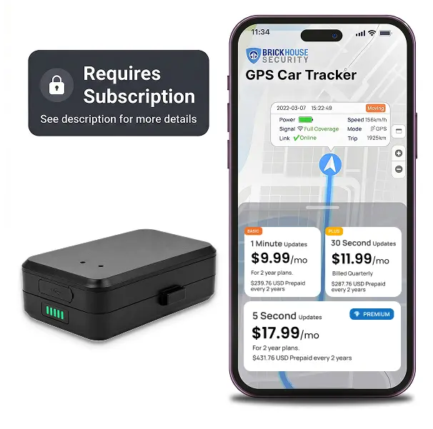 BrickHouse Security EON Odyssey 4G LTE Real-Time GPS Tracker - Hidden Magnetic Wireless Car Device, 18-Month Built-In Lithium Ion Batteries, Geofence Alerts, Motion Alerts, Fleet Management Tool (Subscription Required, Longevity Focused)