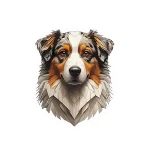 Australian Shepherd Kiss-Cut Sticker — Monochrome Gold