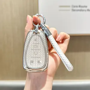For Chevrolet 5-Button TPU Key Fob Cover, Glitter Car Keychain, Compatible with Malibu, Equinox, Trax, Camaro, Blazer, Traverse, Trailblazer, Spark.