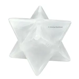Amazing Gemstone Merkaba Crystal Star - 1.5 inch (35-40mm) Energetic Tetrahedron Natural Crystal Decoration, Healing Stone for Meditation & Spiritual Growth