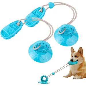 Set of 2 Chew Toys for Dogs with Suction, Designed for Tug of War, Featuring a Rope for Teeth Grinding And Energy Release, Suitable for Small, Medium, And Large Breeds