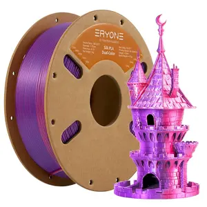 Eryone Dual-Color Silk PLA 3D Printer Filament, Orange-Red and Purple, 1KG, 1.75MM Diameter