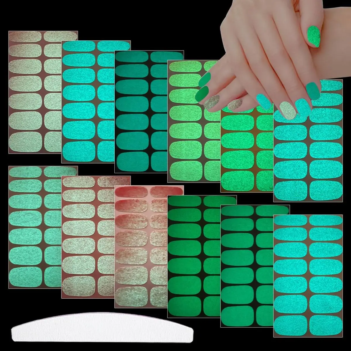Luminous Solid Color Nail Wraps