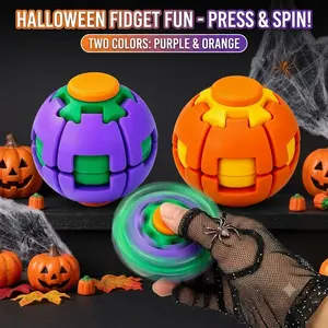 3D Printed Press-Rotating Fidget Spinner Toy, Mechanical Kinetic Desk Toy for Stress & Anxiety Relief, Unique Sensory Press-to-Spin Fidget Toy, Cool Gadgets Gift for Halloween